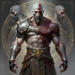 symmetry!! portrait of kratos, sci - fi, tech wear, glowing lights!! intricate, elegant, highly detailed, digital painting, artstation, concept art, smooth, sharp focus, illustration, art by artgerm and greg rutkowski and alphonse mucha