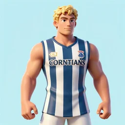 ancient roman bodybuilder with corinthians football shirt, vaporwave
