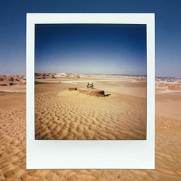 polaroid of a mars sculpture