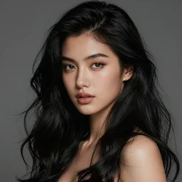 fabulous rendition of a magnificent black haired woman, ethereal beauty, digital art, CGSociety, hyperdetailed, artstation, 8k