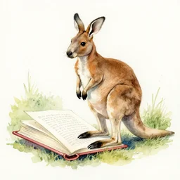 watercolor sketch of a story book kangaroo by pablo picasso