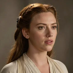 Scarlet Johansson as princess Leia highly detailed headshot Portrait.