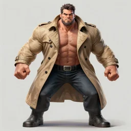 full body and head portrait of hulking martyn ford wearing a trench coat as juggernaut, dynamic action painted by norman rockwell and phil hale and greg staples and tom lovell and frank schoonover and jack kirby