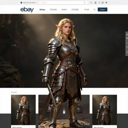 Images on the store website, eBay, Full body, Miniature of a Female Dwarf Warrior