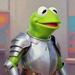 greg manchess portrait painting of partially armored kermit the frog as overwatch character, medium shot, asymmetrical, profile picture, organic painting, sunny day, matte painting, bold shapes, hard edges, street art, trending on artstation, by huang guangjian and gil elvgren and sachin teng