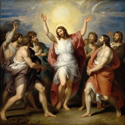 neoclassical oil painting depicting the return of jesus christ, 8 k, very detailed, very intricate,