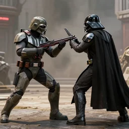 Fight between Darth Vader and Master Chief