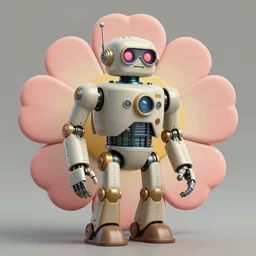 hyper - detailed accurate rendered ( ( ( ( ( 1 9 5 0 s retro future android robot flower design wallpaper. muted colors., ) ) ) ) ) by jean - baptiste monge,!!!!!!!!!!!!!!!!!!!!!!!!!