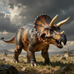 triceratops in the punic wars, historical illustration