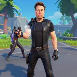 elon musk en fortnite, captura de pantalla del juego