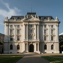 A palace exterior designed by Ryoji Ikeda, photograph by Iwan Baan, long shot