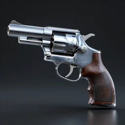 a glass revolver, photorealistic render, octane engine, studio lighting, caustics, 4k resolution hdr