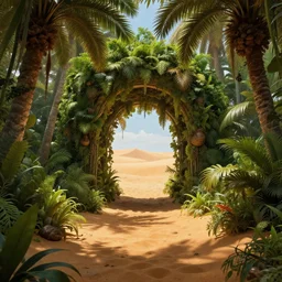 portal from a jungle to the desert, by greg rutkowski, by jean deville, highly detailed, hdr, 4 k