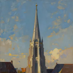 the spire, painting, 4 k
