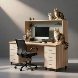 office furniture with kitties