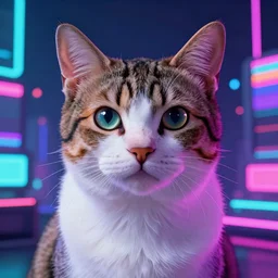 a beautiful ultradetailed anime cat, portrait, vaporwave, synthwave, neon, vector graphics, cinematic, volumetric lighting, f 8 aperture, cinematic eastman 5 3 8 4 film, photorealistic, anime art wallpaper 4 k - n 5 0