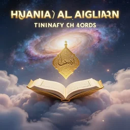 the quran descending from the galaxy into clouds highly detailed, gold filigree, romantic storybook fantasy, soft cinematic lighting, award, pastel color palette, featured on artstation