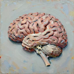texture of 3d high relief coral brain painted in the style of the old masters, painterly, thick heavy impasto, expressive impressionist style, painted with a palette knife