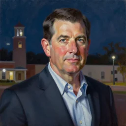 portrait of ted cruz as the zodiac killer at night texas, an oil painting by ross tran and thomas kincade