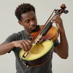 a photo of nikocado avocado playing the violin, photorealistic, 8 k