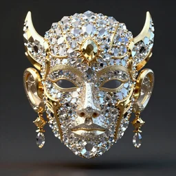 a beautiful symmetrical face made of crystals,golden ornaments by alex gray and android jones, 3D, 8k resolution