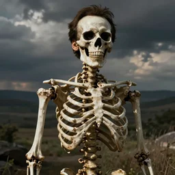 nicholas cage as a skeleton, detailed, realistic leonid afremov