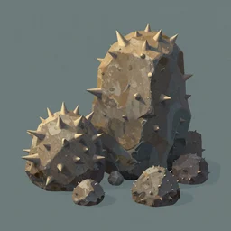 Spiky rocks, illustration trending on Artstation,