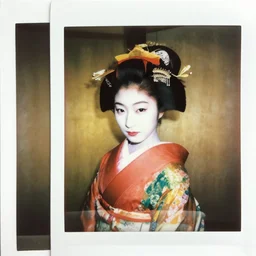 Portrait Photograph of a Japanese Geisha Fujifilm Instax Mini Film - Rainbow