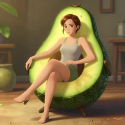 emma watson as an avocado chair, by yoshitaka amano, by greg rutkowski, by jeremyg lipkinng, by artgerm, digital art, octane render