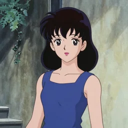 still of France Gall in a 1960s shoujo anime, cel animation