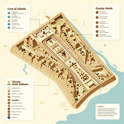a map of the lost city of atlantis, infographic