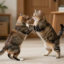 cat fighting a dog
