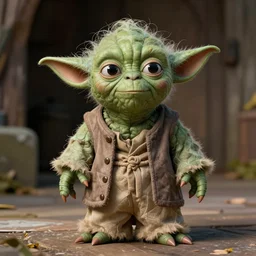 Yoda as a Minion in the style of Norman Rockwell