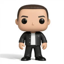full body 3 d render of eminem as a funko pop, studio lighting, white background, blender, trending on artstation, 8 k, highly detailed