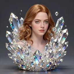 emma stone art style by alberto seveso, iridescent beautiful magical treasure, sharp focus, raytracing, intricate linework, bright precious crystals, 4 k detailed hyperrealistic concept art by artem chebokha, makoto shinkai
