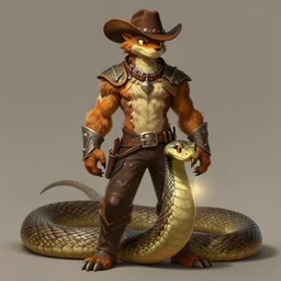 full body photograph of a male anthropomorphic rattlesnake fursona cowboy, deep focus, intricate, elegant, highly detailed, digital painting, artstation, concept art, matte, sharp focus, illustration, d & d, fantasy, hearthstone, art by artgerm and greg rutkowski and alphonse mucha