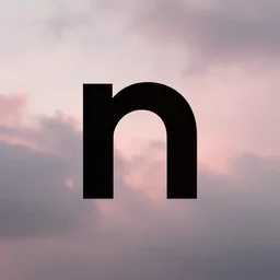 logo with the letter n in tech font, black and red cloudy background, minimalist, 8k, award winning, trending on artstation