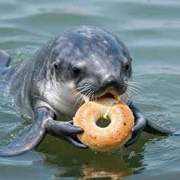 Narwhal eating a bagel