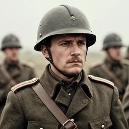 rorsach man, ww1 photo, grainy, high detail, high resolution,