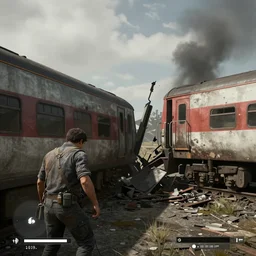 a train derailing, fallout 4 gameplay cutscene
