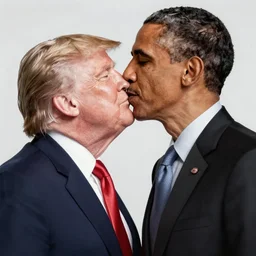 obama kissing donald trump, detailed, high quality picture, 4k