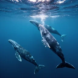 whales under the sea