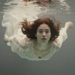 cinestill 5 0 d renaissance depht of field portrait of a dreamy epic beautifull of women underwater by liebovitz art by christy lee rogers floating underwater, air and dress lace floating elegant, highly detailed, pale tonal matt, soft blur, artstation, head in focus