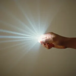 realistic photo of a a blurred hand, side view, empty soft glowing space, emitting laser ray made of electric fur blurry aura radiation 1 9 6 0, life magazine photo, natural colors, metropolitan museum, kodak, 8 k, very detailed, high resolution, product photo,