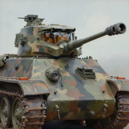 portrait of wwii halo tank with amusement park camouflage paint, hyperdetailed texture, beautiful octane lighting, trending on artstationhq, oil on canvas, wonderful lifelike colors