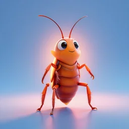 anthropomorphic cockroach character, trending on artstation, trending on deviantart, backlight, orange light, blue shadows, pink reflections