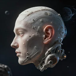 an ear floating in space, sci-fi, detailed, high quality, digital art, artstation, 8k