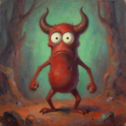 cartoonish hell painting oil
