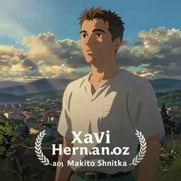 xavi hernandez, by makoto shinkai, greg rutkowski, artstation, high detailed, cgsociety