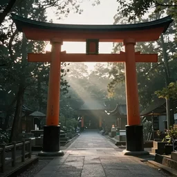 Japanese Torii, morning , by Grzegorz Rutkowski